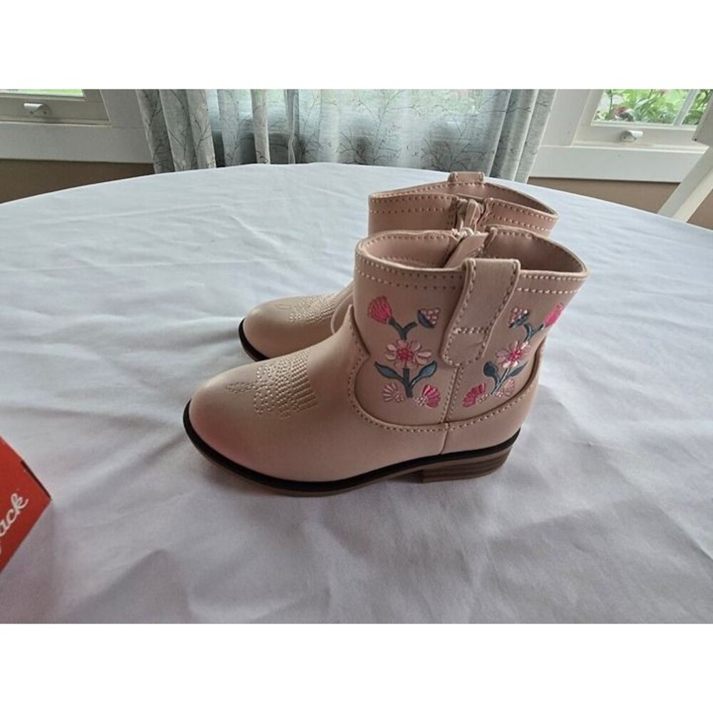 Cat & Jack Whitley Pink Western Ankle Boots - Girls size 9 - NEW